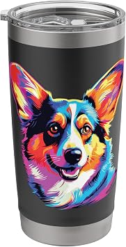 Watercolor Colorful Pembroke Welsh Corgi Dog Stainless Steel Insulated Tumbler