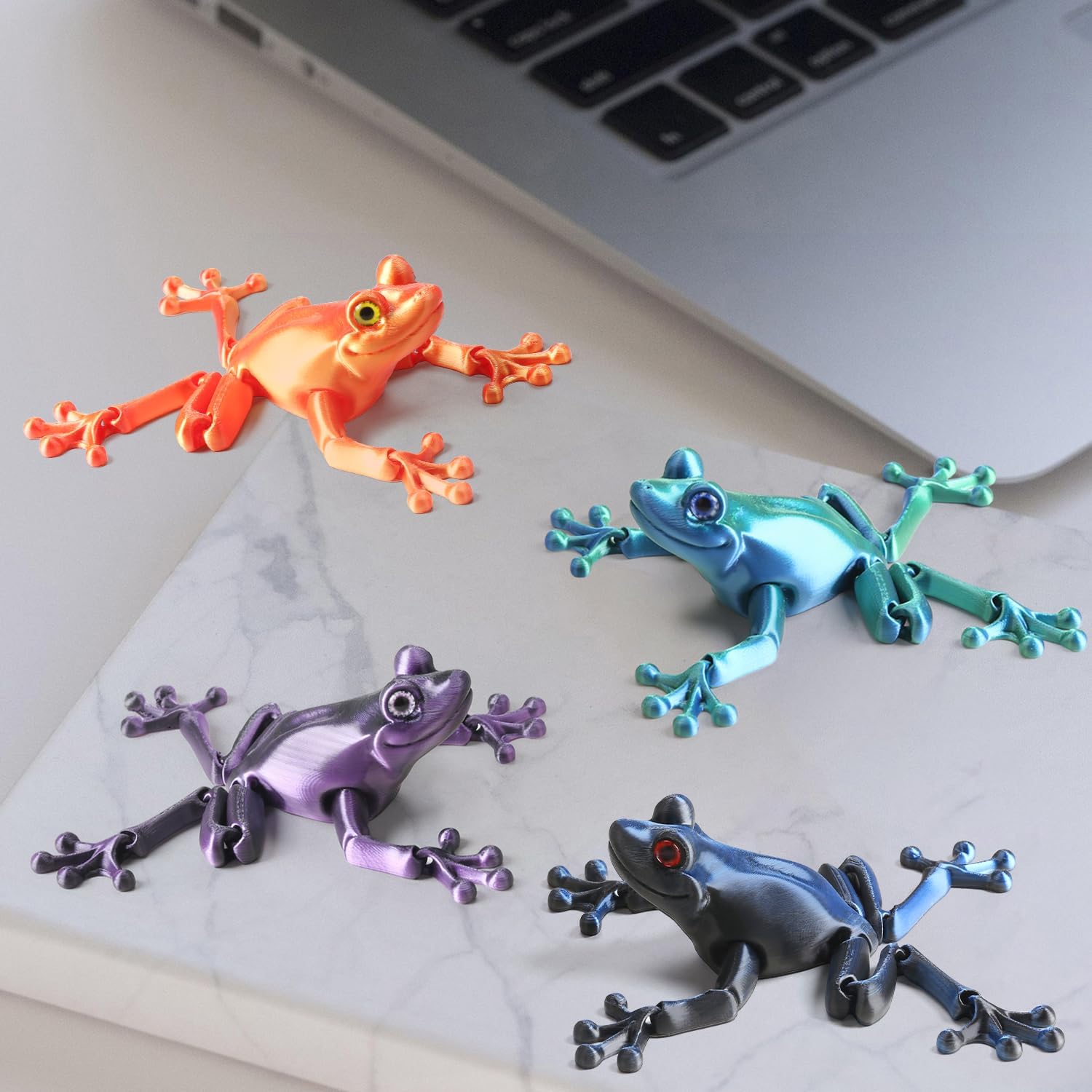 Frog Toys 3D Printed - Realistic Jumping Frog Model with Movable Joints, STEM Educational Animal Toys, PLA Material, Science Classroom & Collectible Decor