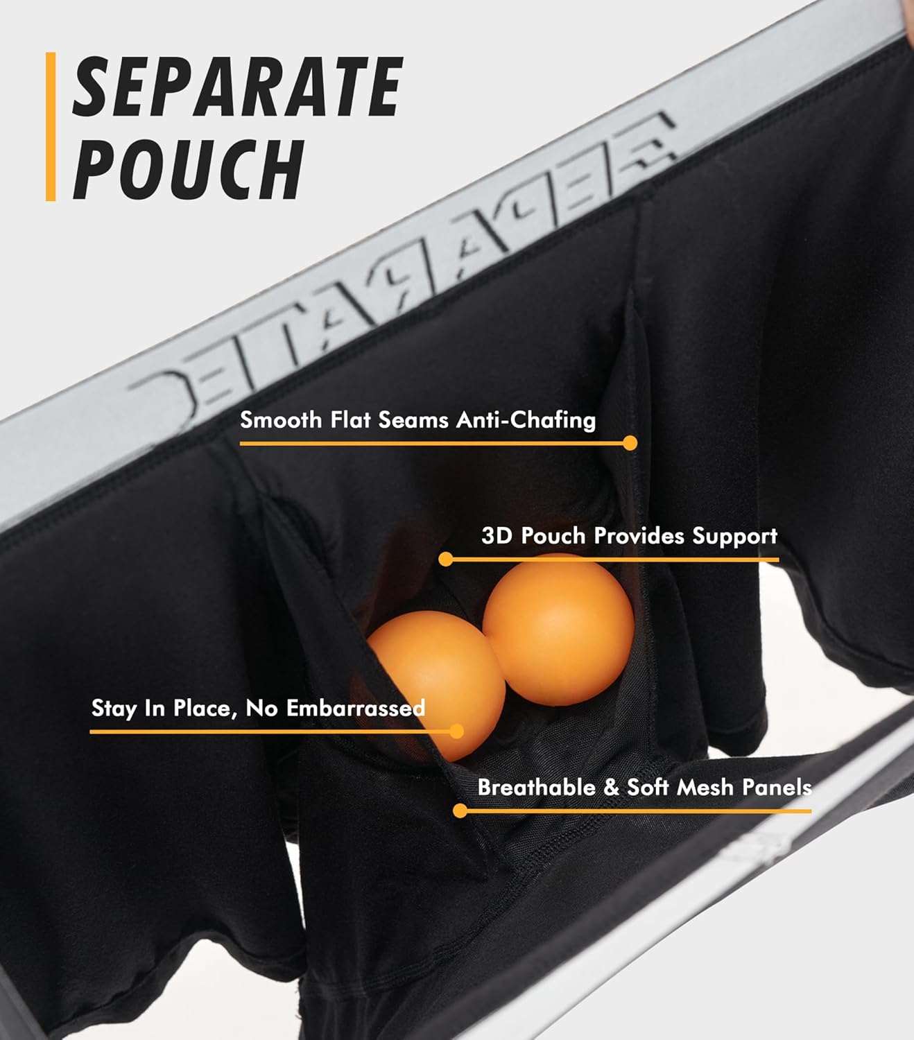 Separatec Mens Underwear with Separate Pouch Moisture Wicking Micro Modal Boxer Briefs Seamless Underwear with Fly 4 Pack - Image 2