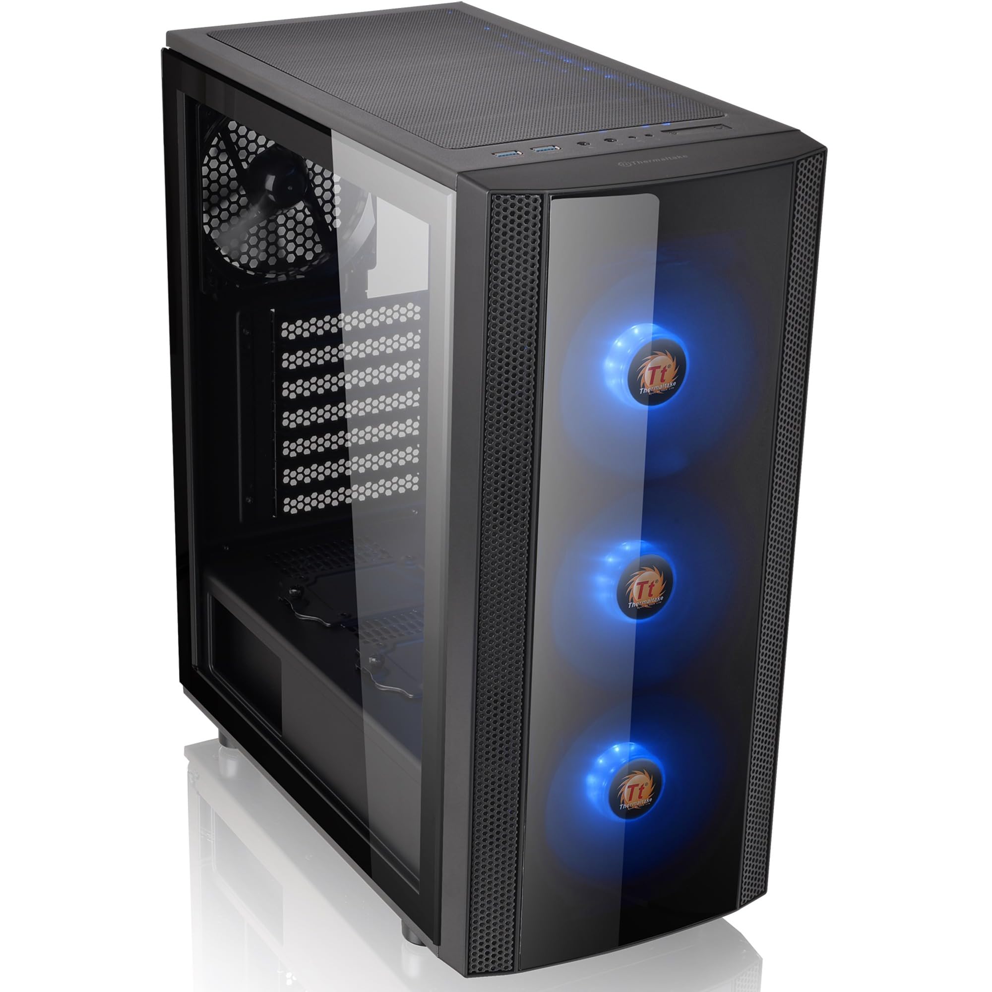 Thermaltake Versa J25 TG RGB - Caja Gaming para PC, Color Negro