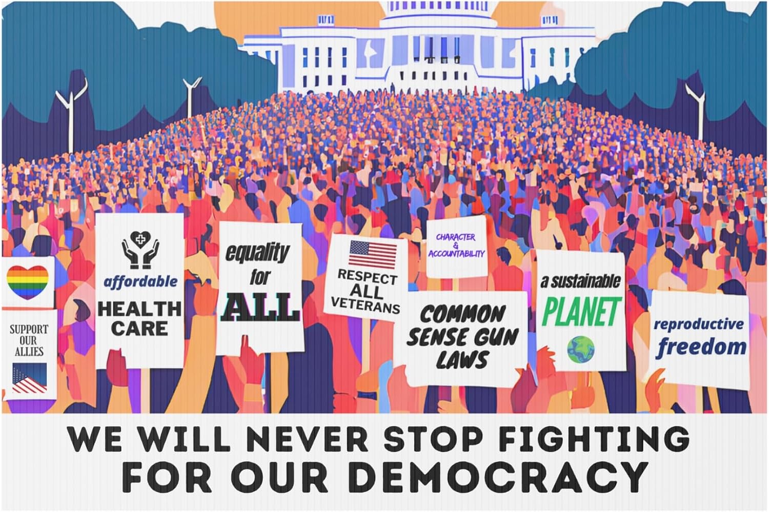 Political Yard Sign, Statement Yard Decor, Civic Activism Sign, Patriotic Protest Banner, Equality Placard