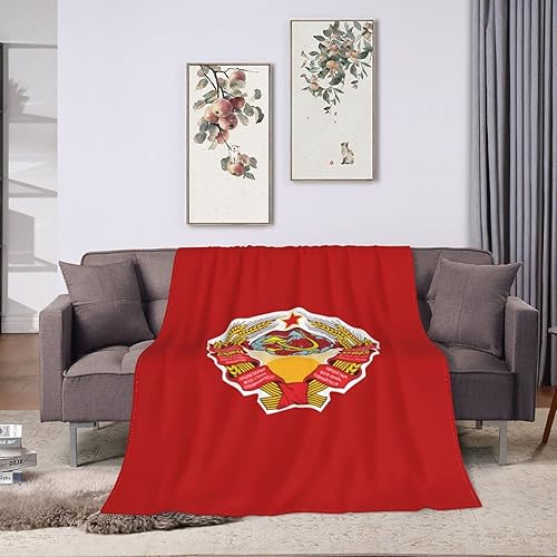 Miniatura 8 de Rqwaaed Manta de franela con la bandera de la Unión Soviética, acogedora, cálida y ligera, para sofá cama, hombres y mujeres