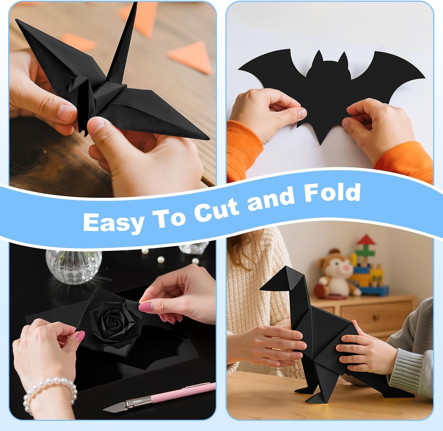 40 Sheets Colored Cardstock, 8.5 x 11 Construction Paper, Black Card Stock Paper, Cardstock Printer Paper for Halloween,Mothers Day, Christmas, Wedding Invitations, DIY Cards, Photo, Art and Crafts
