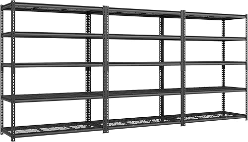 Miniatura 7 de SONGMICS Estantes de almacenamiento de 5 niveles, estantería de garaje resistente, estantería ajustable, estante de acero, montaje sin tornillos,