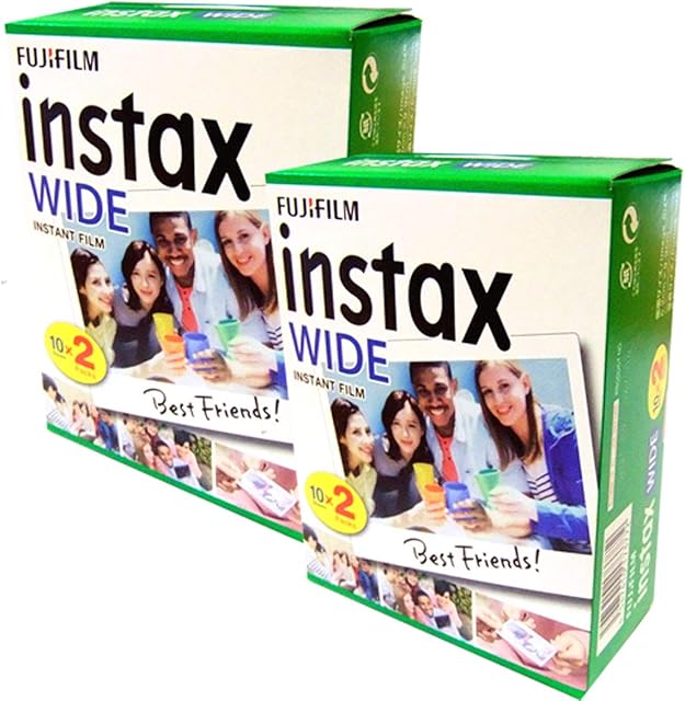 Fujifilm Fuji Instax Wide Film Exhibitions for Polaroid 210 200 Camera, Pack of 2