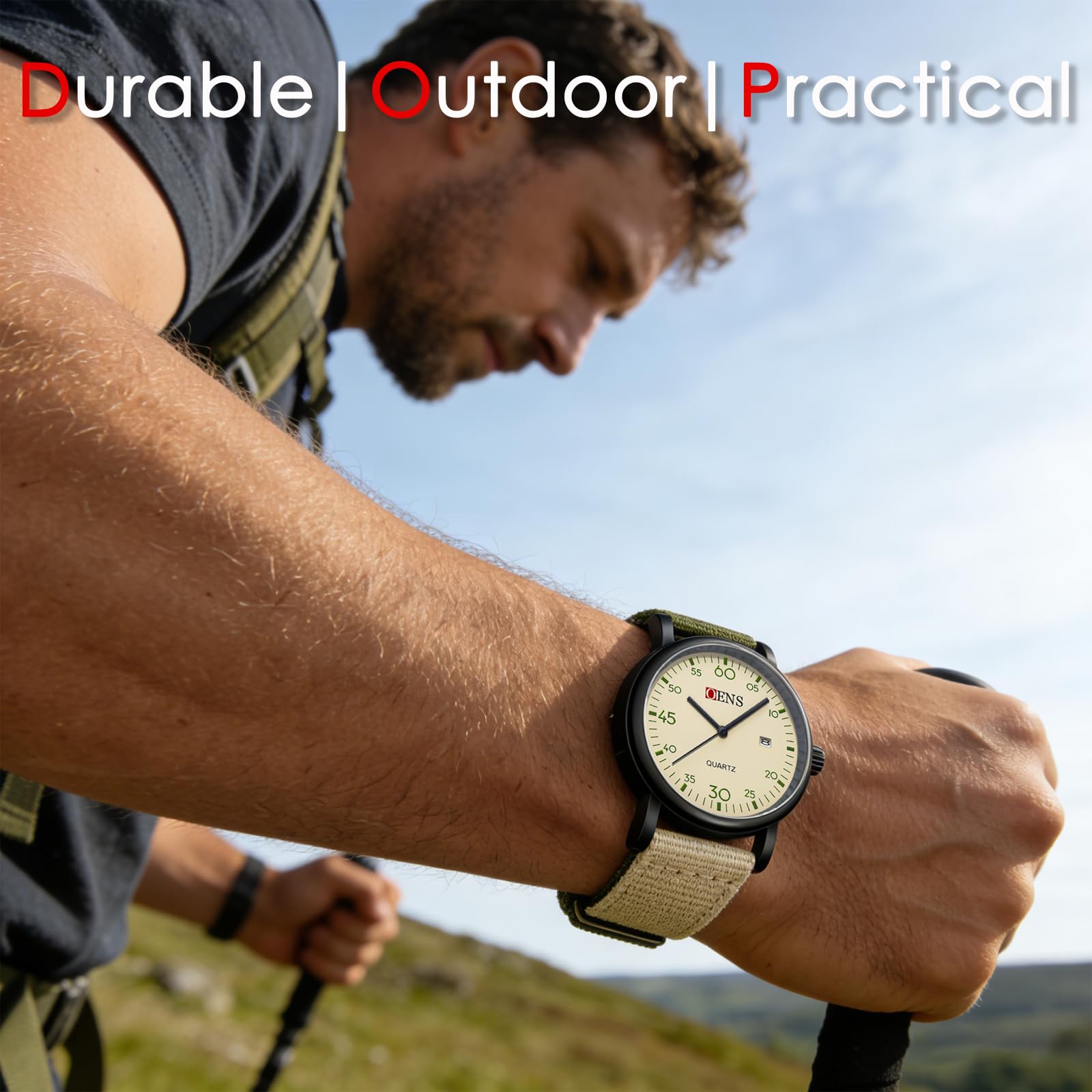 findtime Orologio da polso militare da uomo, orologio da uomo Field Watch Tactical Watches for Men Orologio da polso da uomo