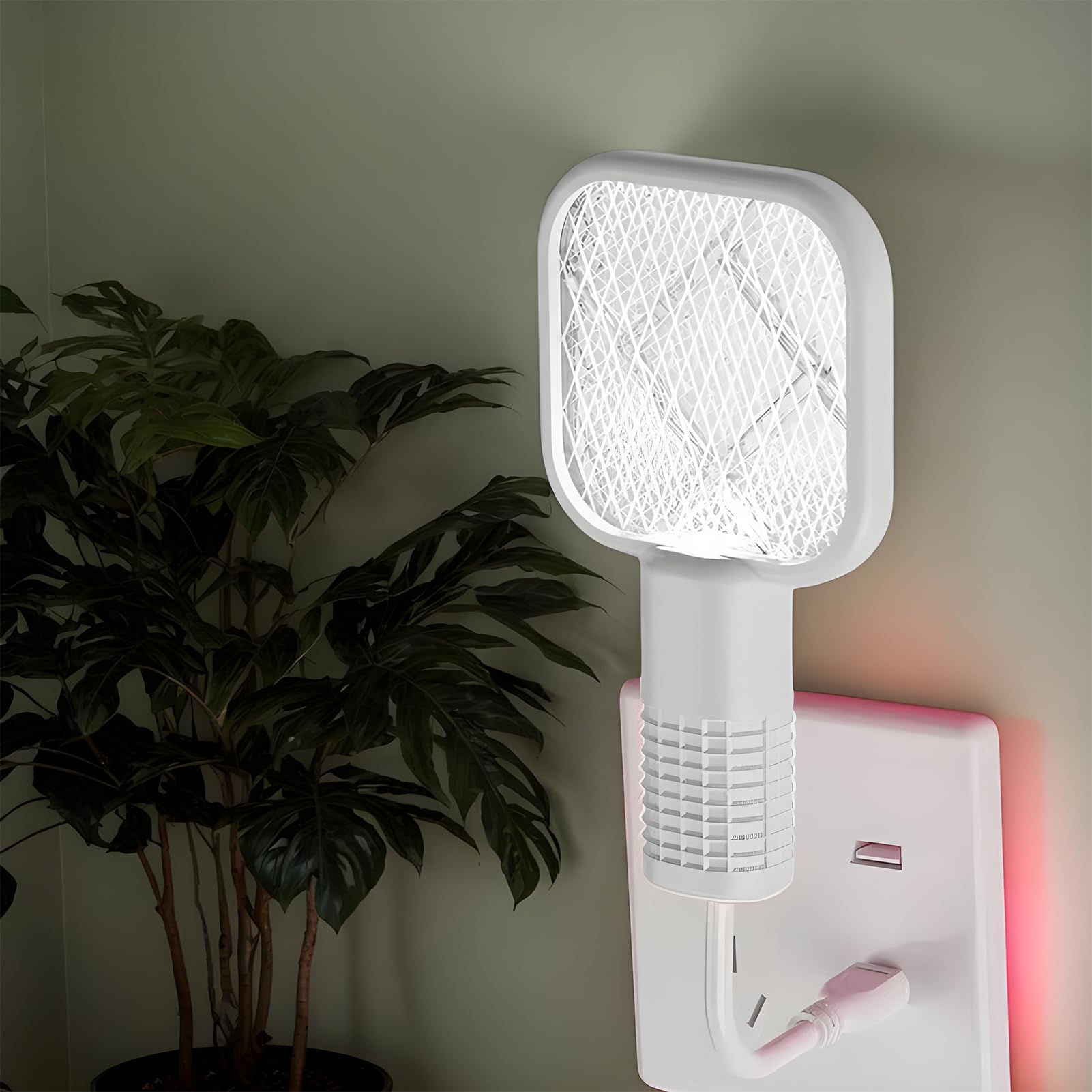 Fly Swatter Electric, Electric Swatter | Racket Zapper a mosca portatile - Trappola a maglie di sicurezza a 5 strati con luce a LED attrattiva, catcher lampada per il campeggio del patio nel cortile