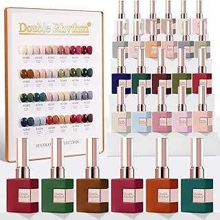Double Rhythm 28Pcs 0.5Oz Gel Nail Polish Set Same Color Same Bottle Soa...