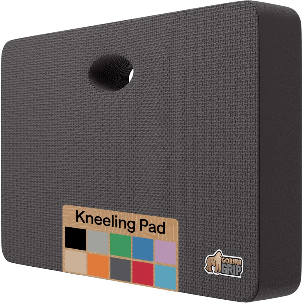 GORILLA GRIP® Extra Thick Foam Kneeling Pad for Gardening, 17.5x11 Charcoal