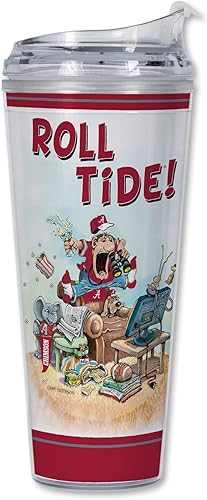 Rico Industries NCAA Gary Patterson The Fan - Vaso de acrílico de 24 onzas con tapa con bisagras, vaso de doble pared con licencia oficial y popote