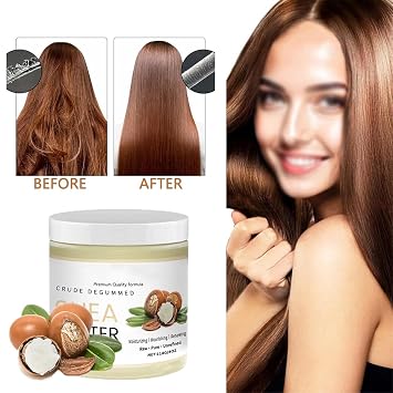 Shea Butter Raw For Hair, Whipped Shea Butter Mask Moisture Lock, Deep Nourishment Enhances Hair Thickness Eliminates Split Ends (4.02 Oz/Pcs) (1PCS)