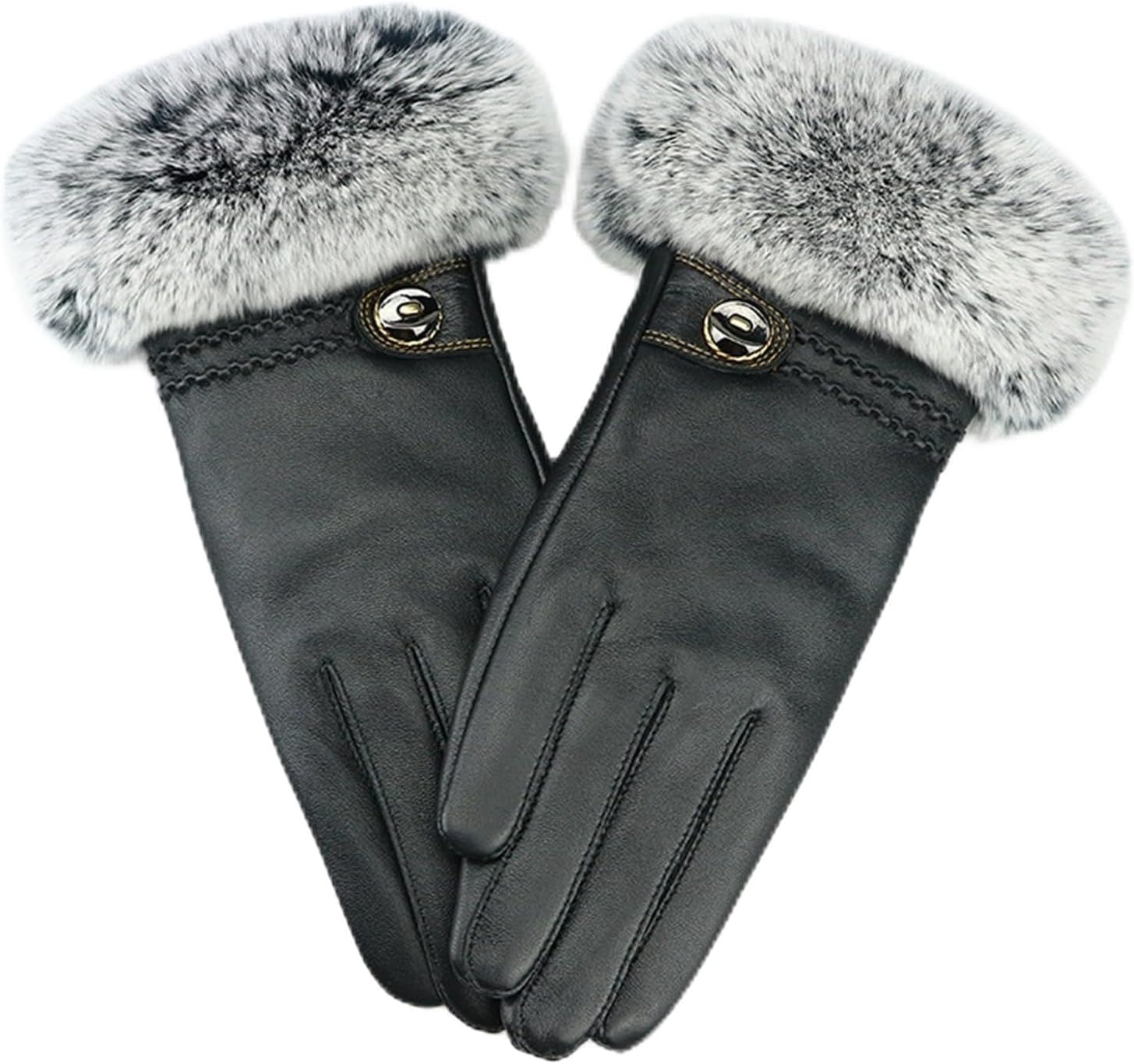 [小さな店] 手袋 レディース 保温手袋 レディースレザーグローブタッチスクリーン防風パッド入り暖かい手袋 防寒女性 手袋 裏起毛