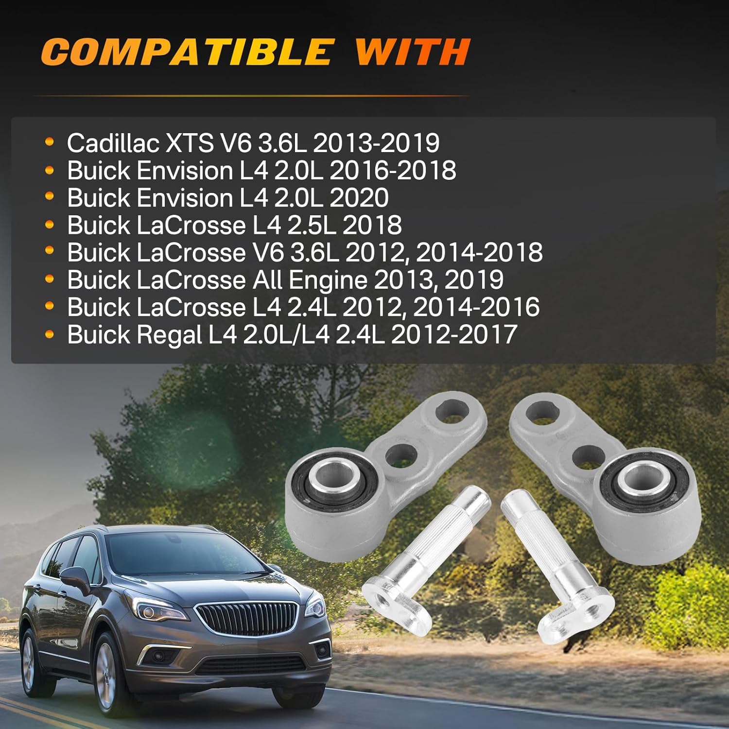 23275106 23315420 4Pcs Front Knuckle Bushing Ball Joint Kit Compatible with 2013-2019 Cadillac XTS, 2012-2020 Buick Allure Envision LaCrosse Regal 2.0L 3.6L Replace 20998092
