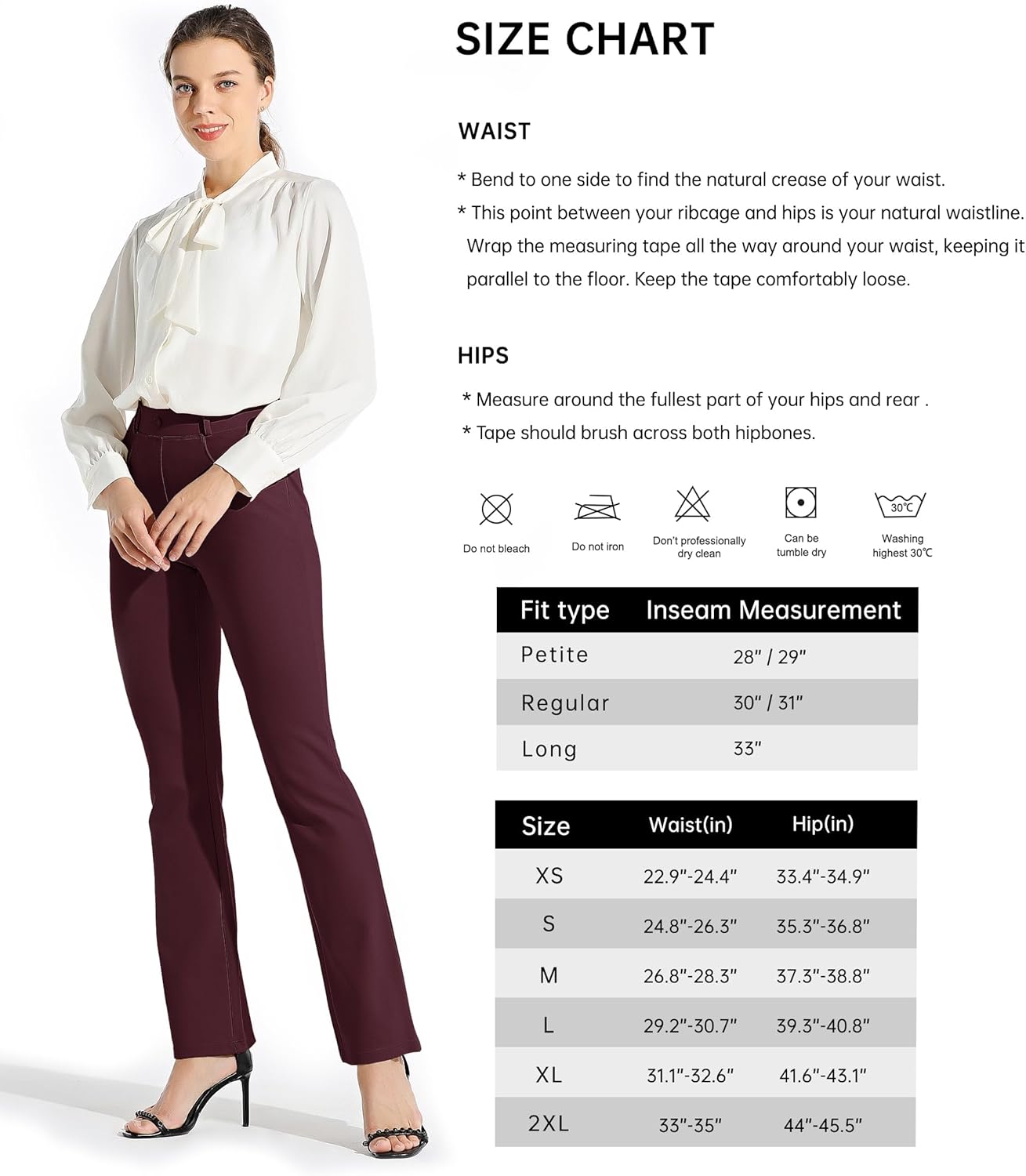 Willit Women's Yoga Dress Pants Bootcut Stretch Work Slacks Office Pants 4 Pockets 28"/29"/30"/31"/33" - Image 6