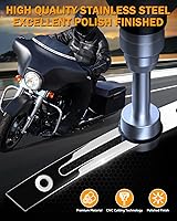 Vista 2 de PBYMT Parabrisa biselada con ranuras pulidas de acero inoxidable en forma de murciélago, cromada, compatible con Harley Tri Electra Street Glide