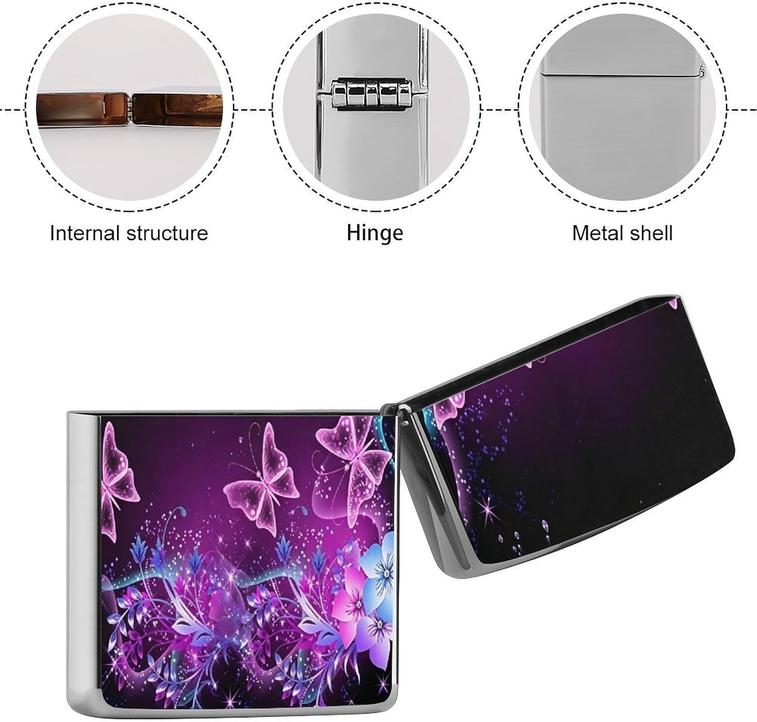 Butterfly Metal Lighter Case Cover Lighter Sleeve