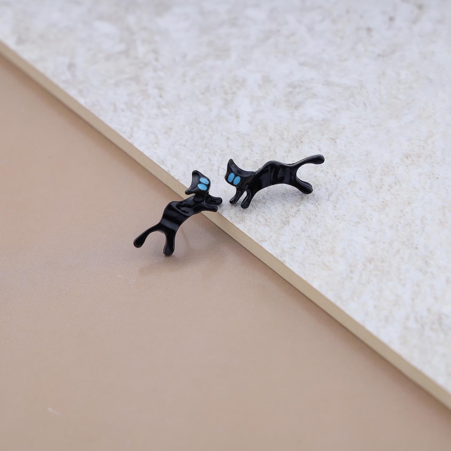 Boho Small Enamel Cat Earrings Black Cat Stud Earrings Cartoon Cat Stud Earrings Cat Cute Earrings Cat Lover Earrings Jewelry for Women - Image 6