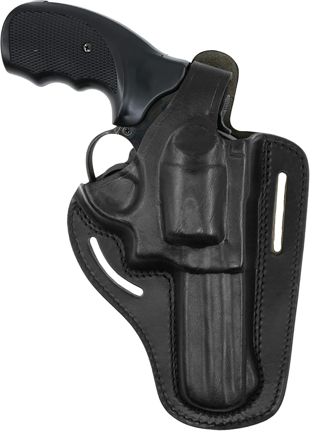 357 Magnum Holster, 2 Slot Pancake OWB Leather Gun Holster Thumb Break Handmade!