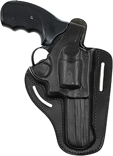 357 Magnum Holster, 2 Slot Pancake OWB Leather Gun Holster Thumb Break Handmade!