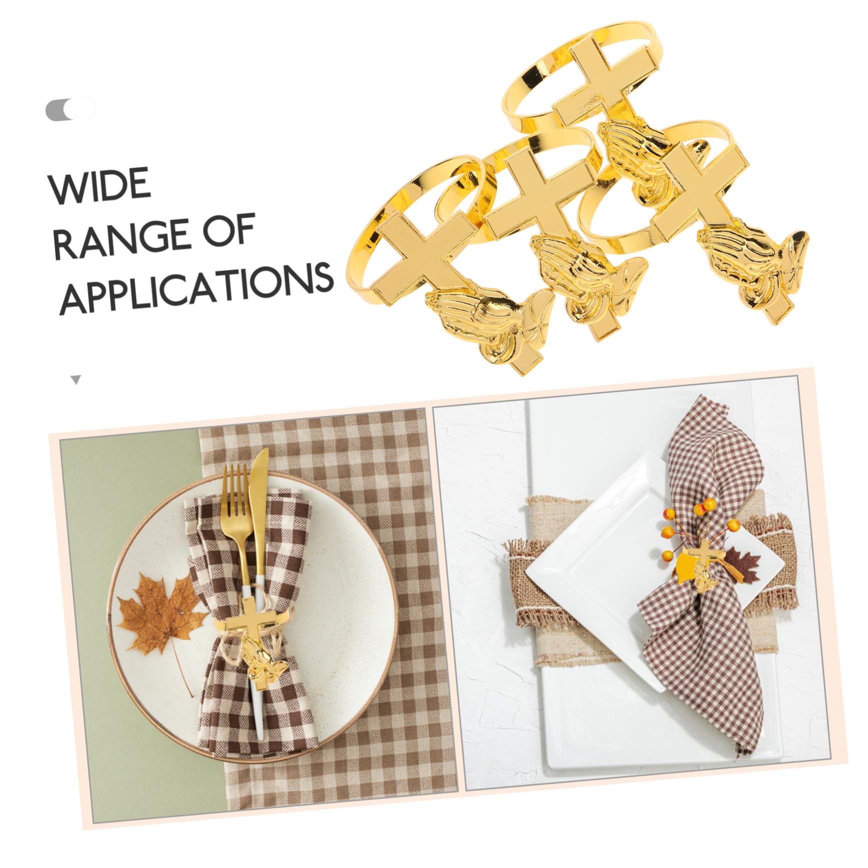 OUNONA 12piezas Anillos De Servilleta De Elegantes Para Bodas y Fiestas De Diseño De Cruz Para Decorar Mesas Celebraciones y Eventos Especiales