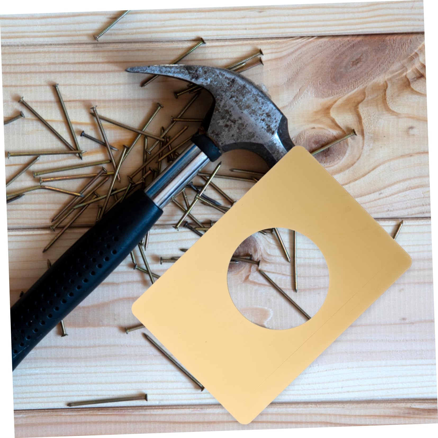 DOITOOL Piastra 2 di Acciaio Serratura Porta Riparazione per e in Inossidabile da Oro Pezzi Resistente Facile Installare per Porte Interne ed Esterne