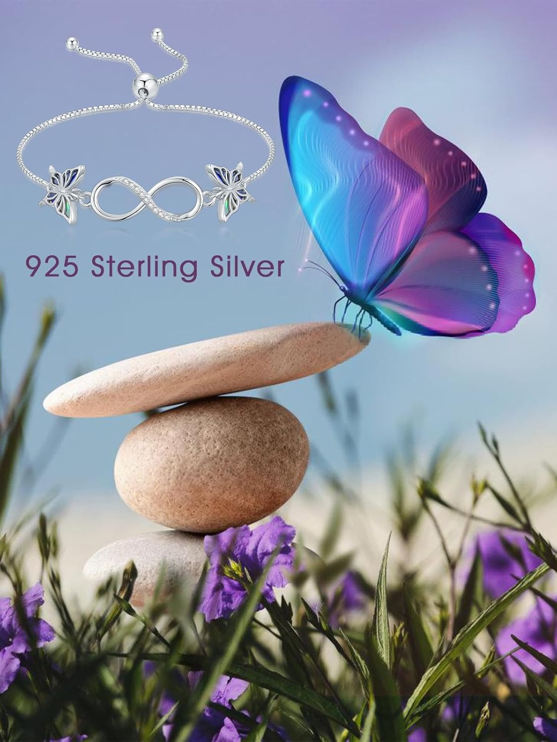 Dorunmo Turtle/Wave/Starfish/Butterfly/Hummingbird/Cardinal Bracelet 925 Sterling Silver Infinity Ankle Bracelets for Women Jewelry for Wife Girlfriend Mom Her
