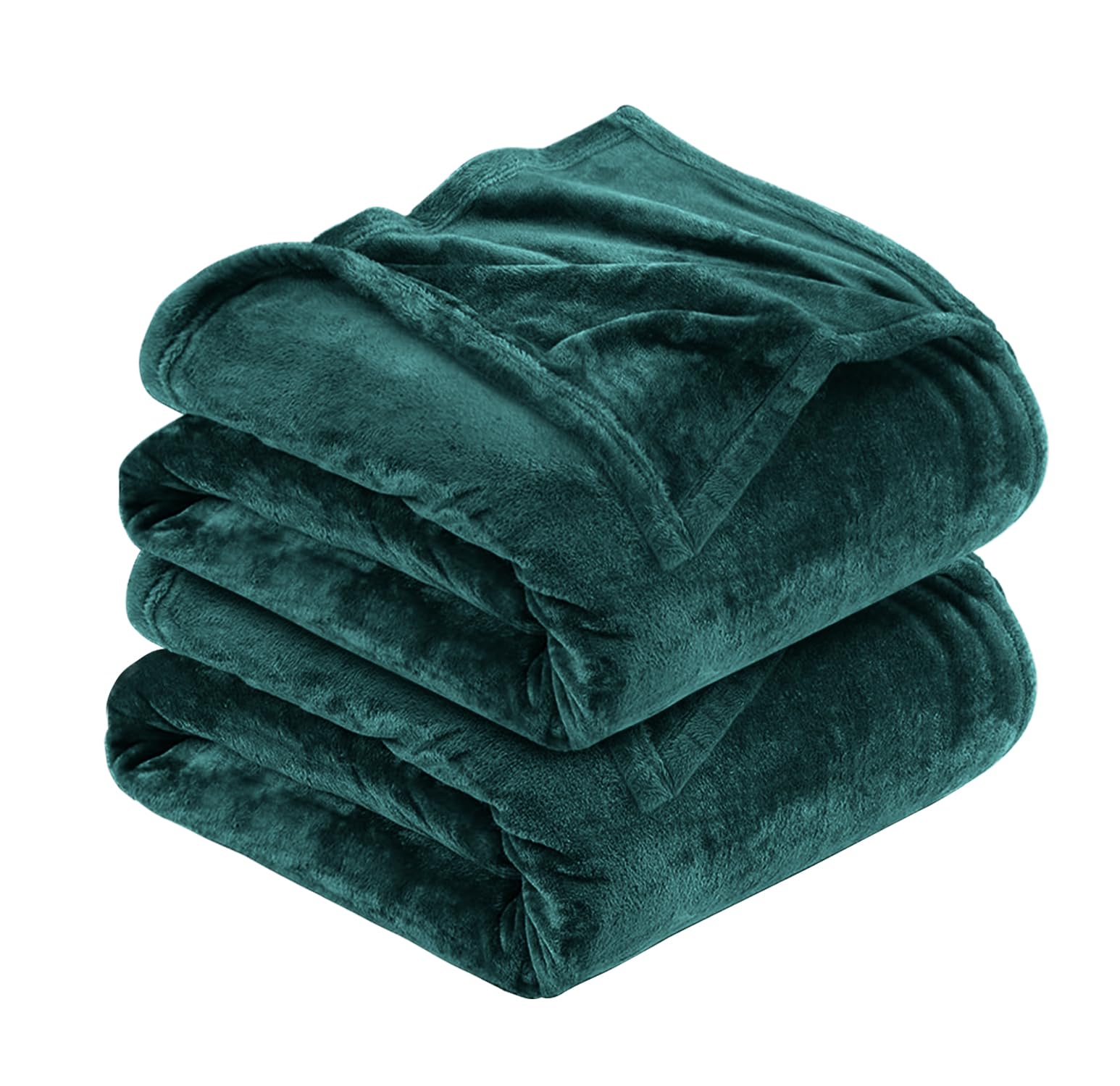 MOONLIGHT20015 Silk Touch Warm 2 Pack Fleece Blankets - 400 GSM Throws for Sofa Fluffy Blanket Bed Throw for Bedroom, Couch, Travel, Kids, Bedroom Accessories Emerald, Twin/Double (150 X 200CM)