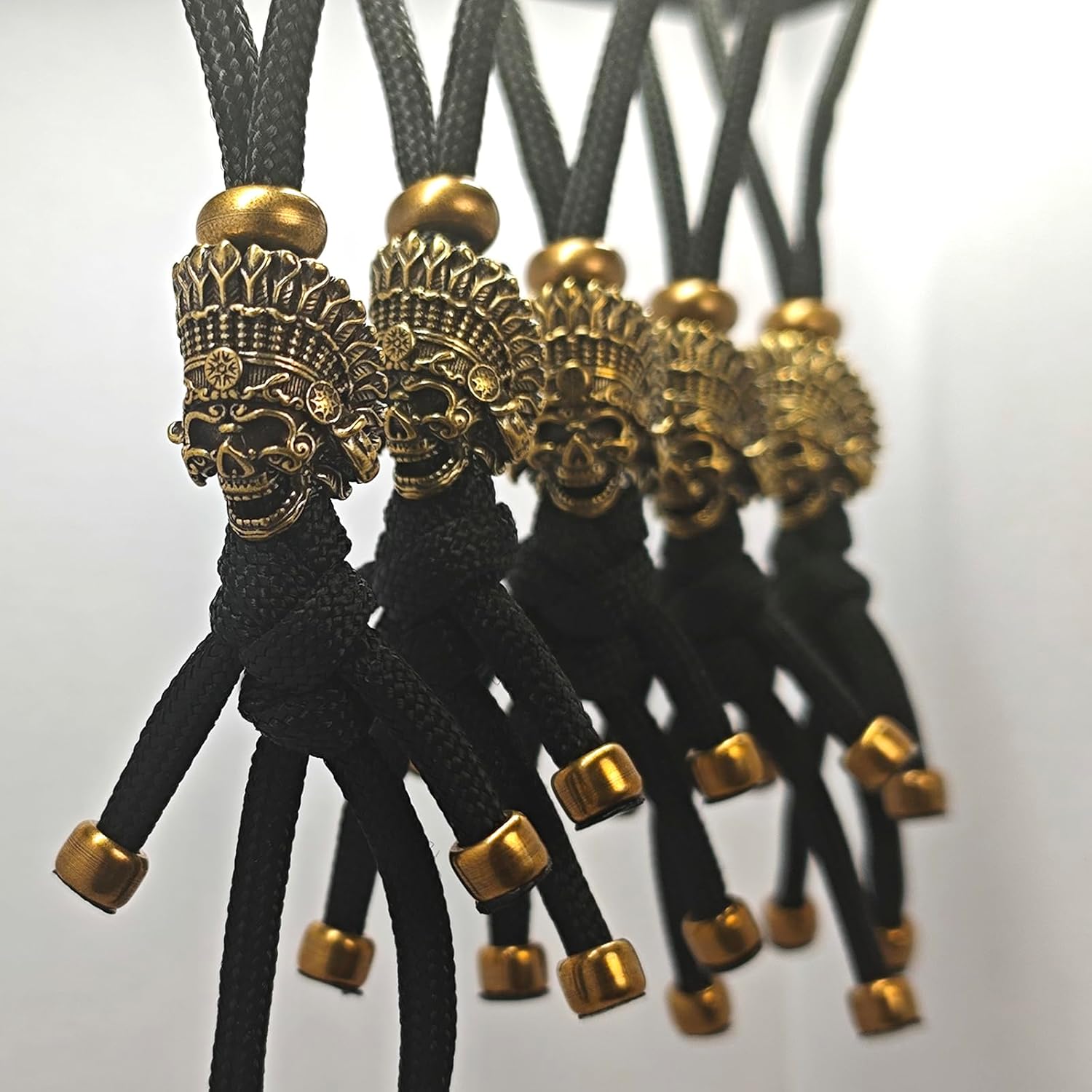 Paracord Knife Lanyard Brass Bead Hand Woven Tactical Lanyard Beads for Knife EDC Tools Keychains - Image 4