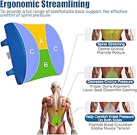 Vista 2 de Almohada lumbar para silla y coche, soporte de espalda para oficina, cojín de espuma viscoelástica con cubierta de malla - Azure