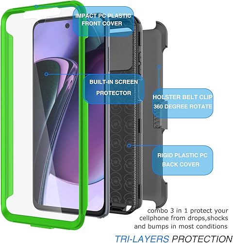 Miniatura 7 de Tekcoo Funda para Motorola Moto G Stylus 5G  Solo 2023  XT2315 Tshell Pantalla incorporada Clip de cinturón de bloqueo con función atril Funda de