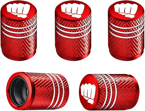 5 tapas de vástago de válvula de neumático, cubierta de vástago de válvula de aleación de aluminio con forro de plástico de anillo de goma,