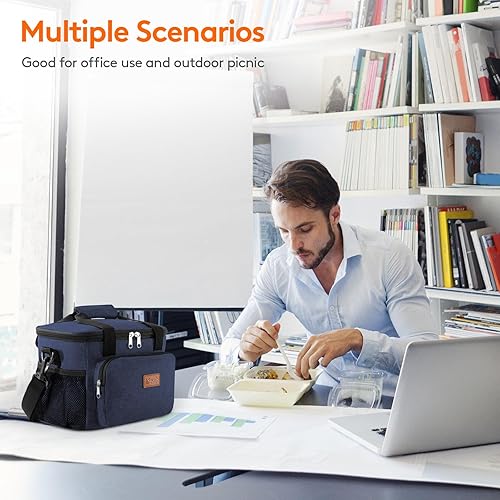 Miniatura 26 de Lifewit Bolsa de Almuerzo Mediana Aislada Caja de Almuerzo Hielera Suave Bolsa Refrigerante para Adultos Hombres Mujeres, Gris 12 Latas (9L)
