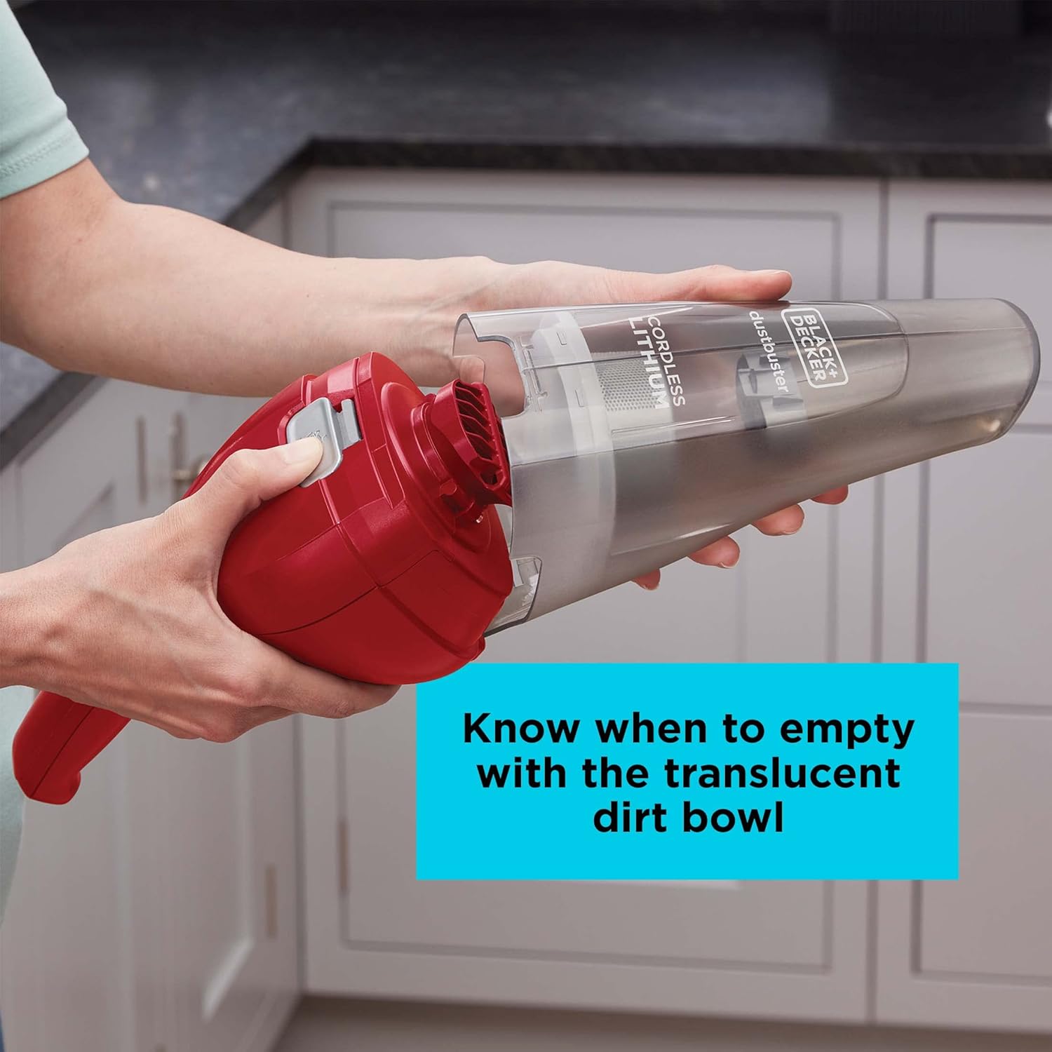 BLACK+DECKER Dustbuster QuickClean Handheld Vacuum, Cordless, Lightweight & Portable, Ergonomic Design, Red