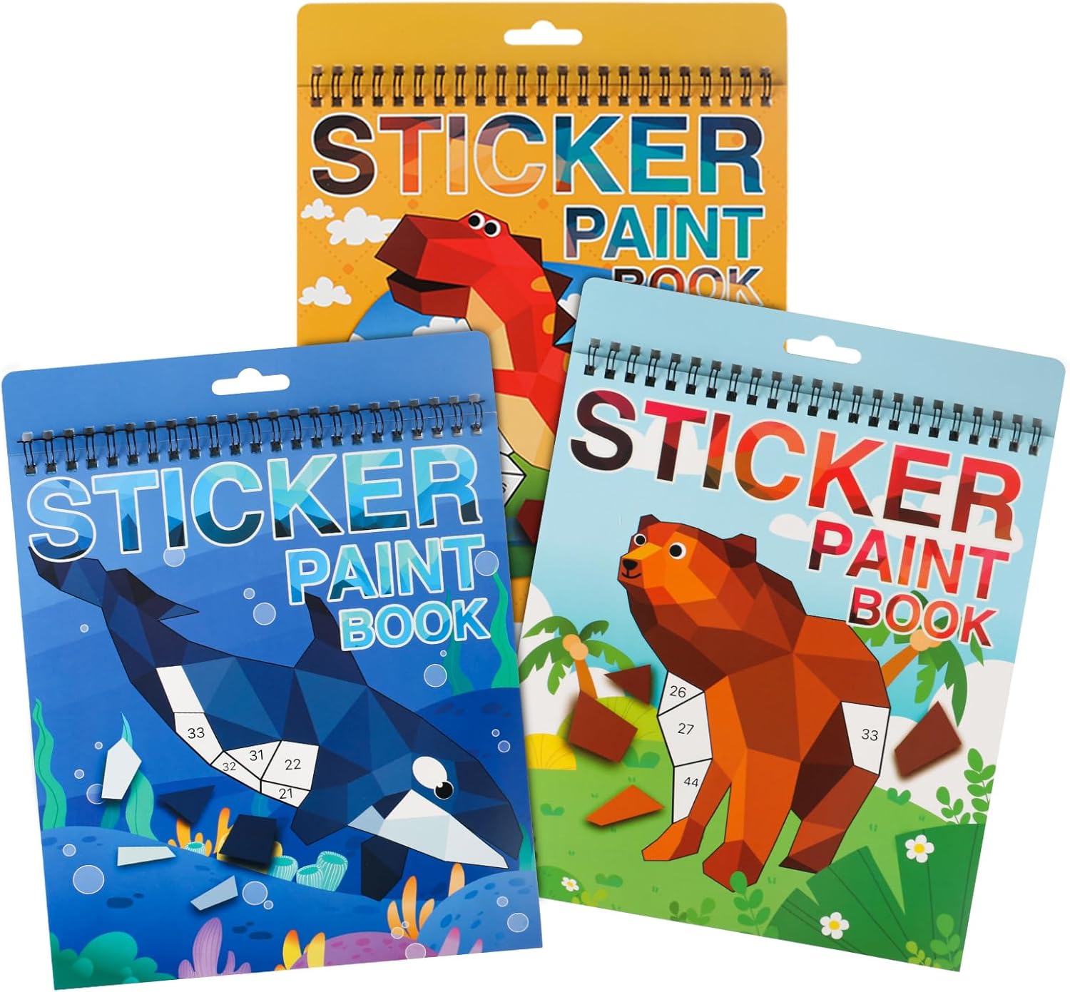 AEAHALY 3 Pack Reusable Sticker Book Crafts for Kids Ages 4