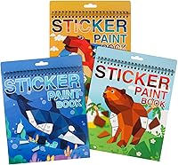 Vista 15 de Manualidades de animales para niños de 4 a 8 años, libros de pintura con calcomanías, libro de calcomanías para niños de 4 a 8 años, niños y niñas