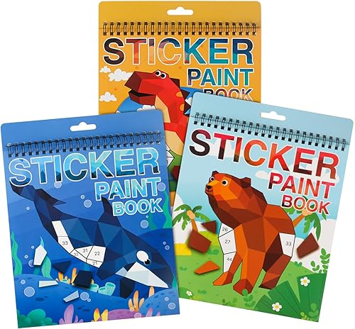 Miniatura 15 de Manualidades de animales para niños de 4 a 8 años, libros de pintura con calcomanías, libro de calcomanías para niños de 4 a 8 años, niños y niñas