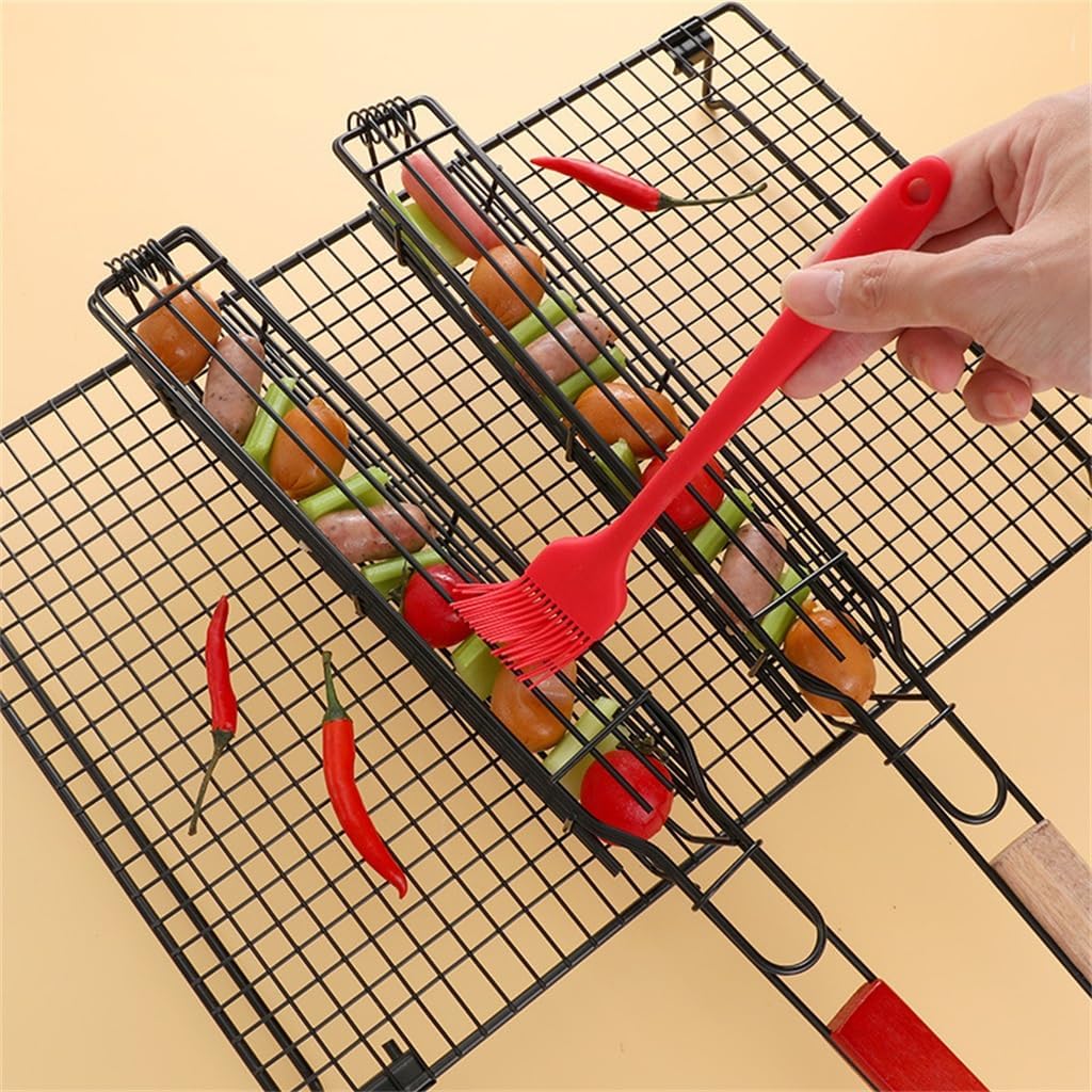 Outdoor Barbecue Cage Camping Meat and Vegetable Barbecue Rack(white-Dinosaur Doodle4) image 5