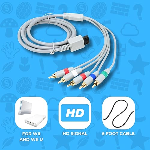 Vista 2 de Old Skool Cable AV Componente Wii para Nintendo Wii y Wii U a HDTV