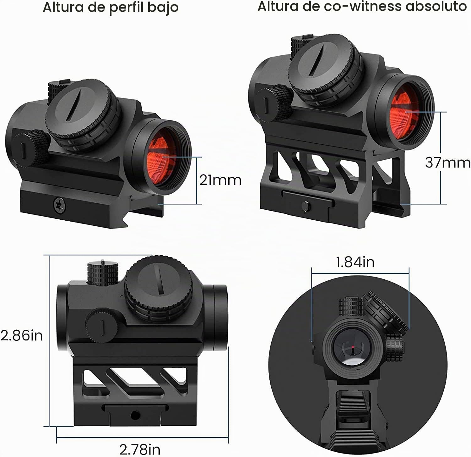 Feyachi V30 2MOA Mira de Punto Rojo, Airsoft Punto Rojo Sólo para Actividades Deportivas