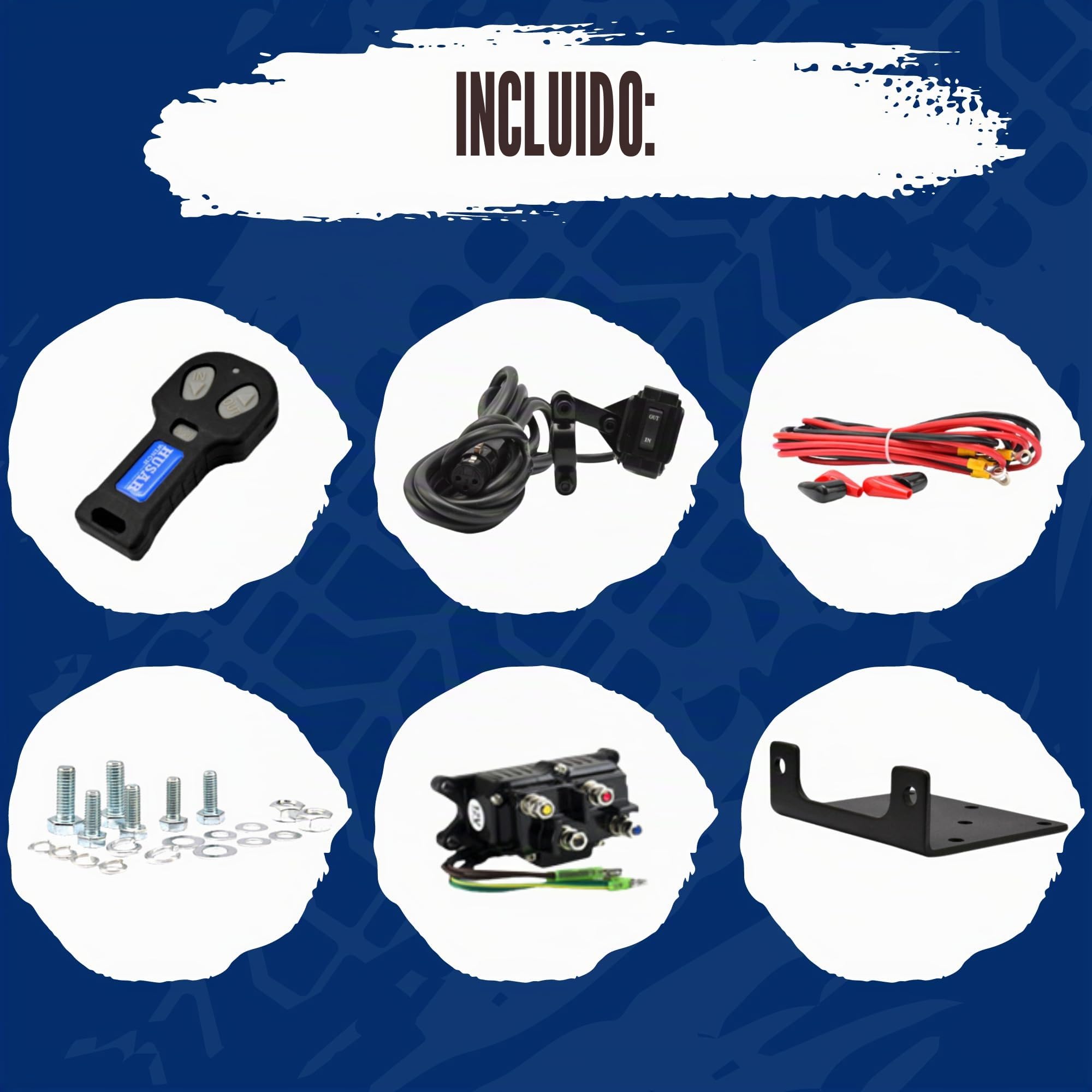 Cabrestante Eléctrico De 12V 3000 lbs | 1360 kg - Cuerda de Acero 12m, Transmisión Planetaria de 3 Etapas, Remoto Inalámbrico, Freno Automático, Kit de montaje - Ideal Para Quads y ATV/UTV