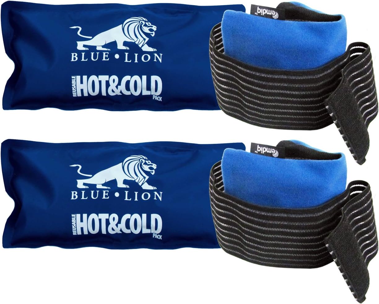 Emdiq Adjustable Compress Wrap and Blue Lion Hot Cold Gel Pack - 2 Sets