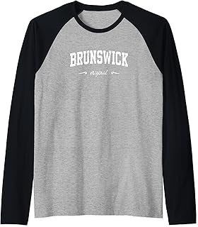 Brunswick Maine College Design Raglan Baseball Tee