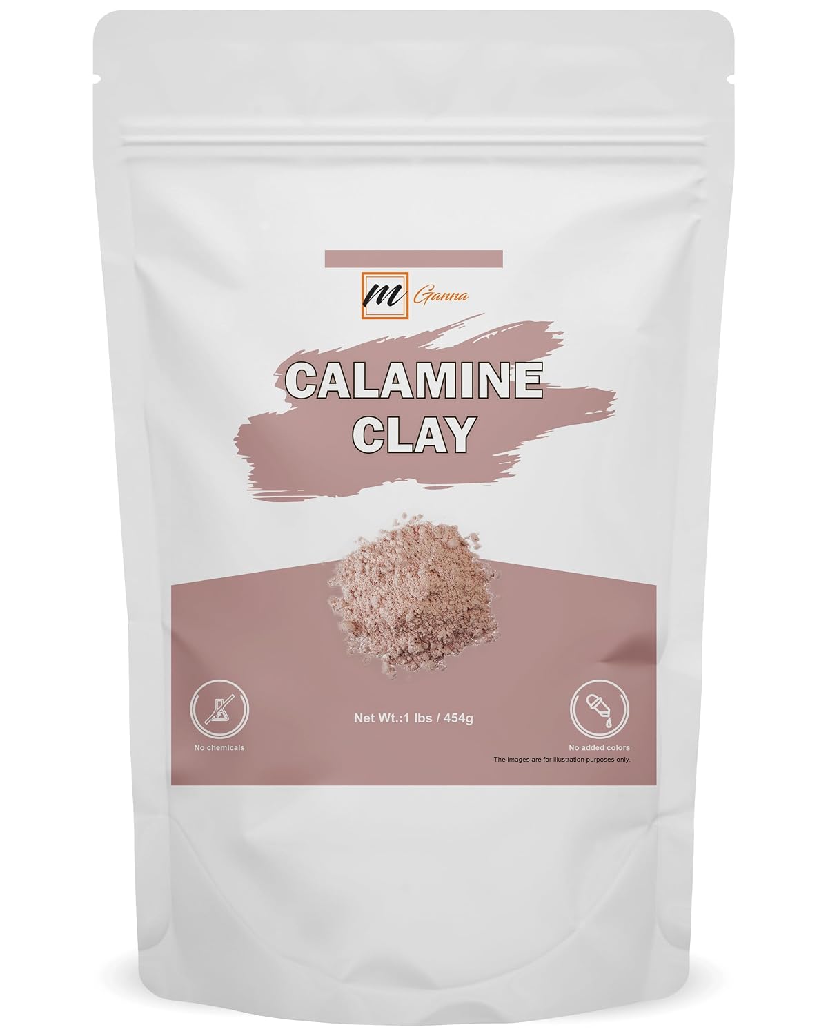 100% Natural Calamine Clay Powder (1 Pound) for Hair Masks, Scrubs, Creams, Lotion and Soap Making 1 LBS / 454 GMS