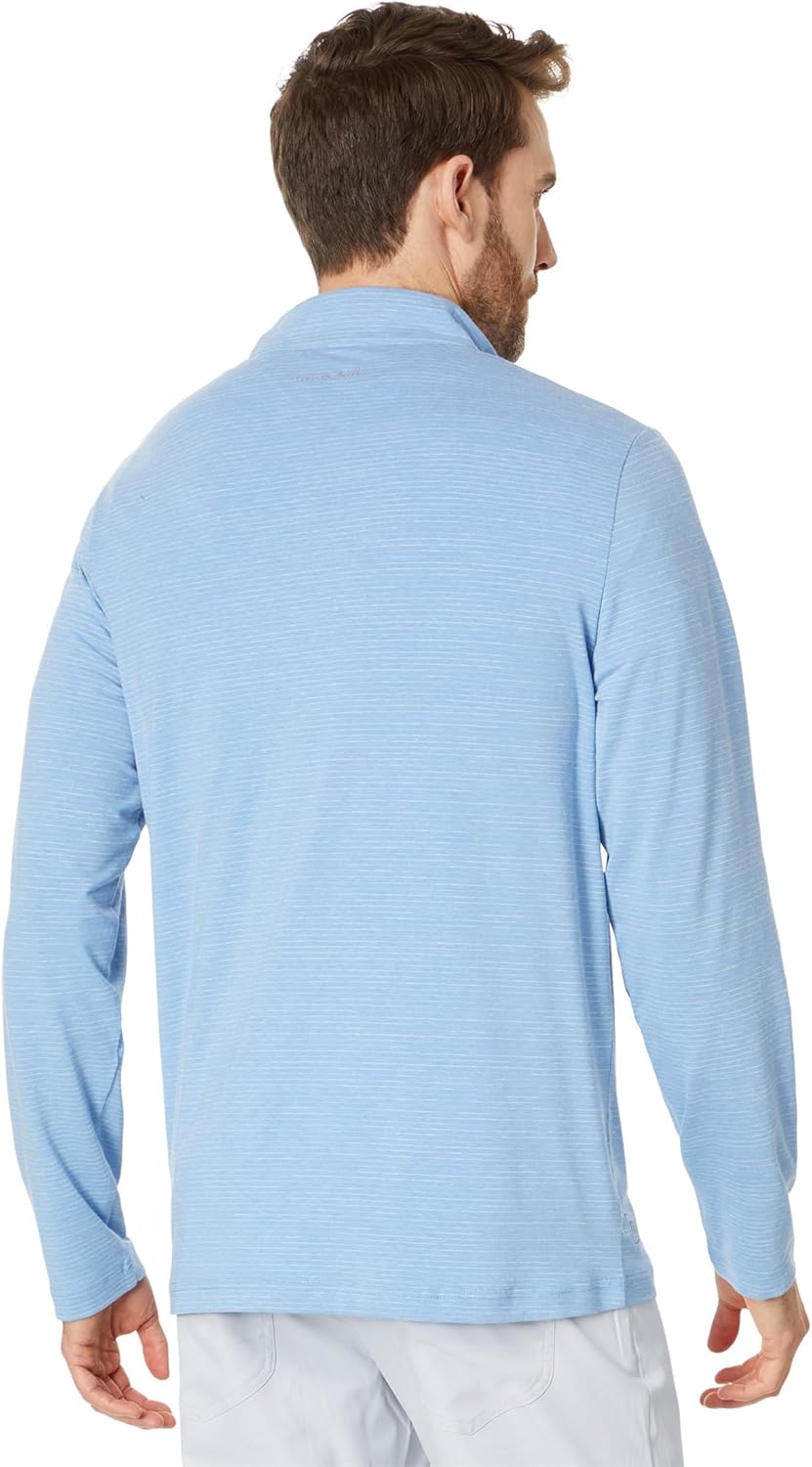 TravisMathew The Heater 1/4 Zip Heather Blue MD