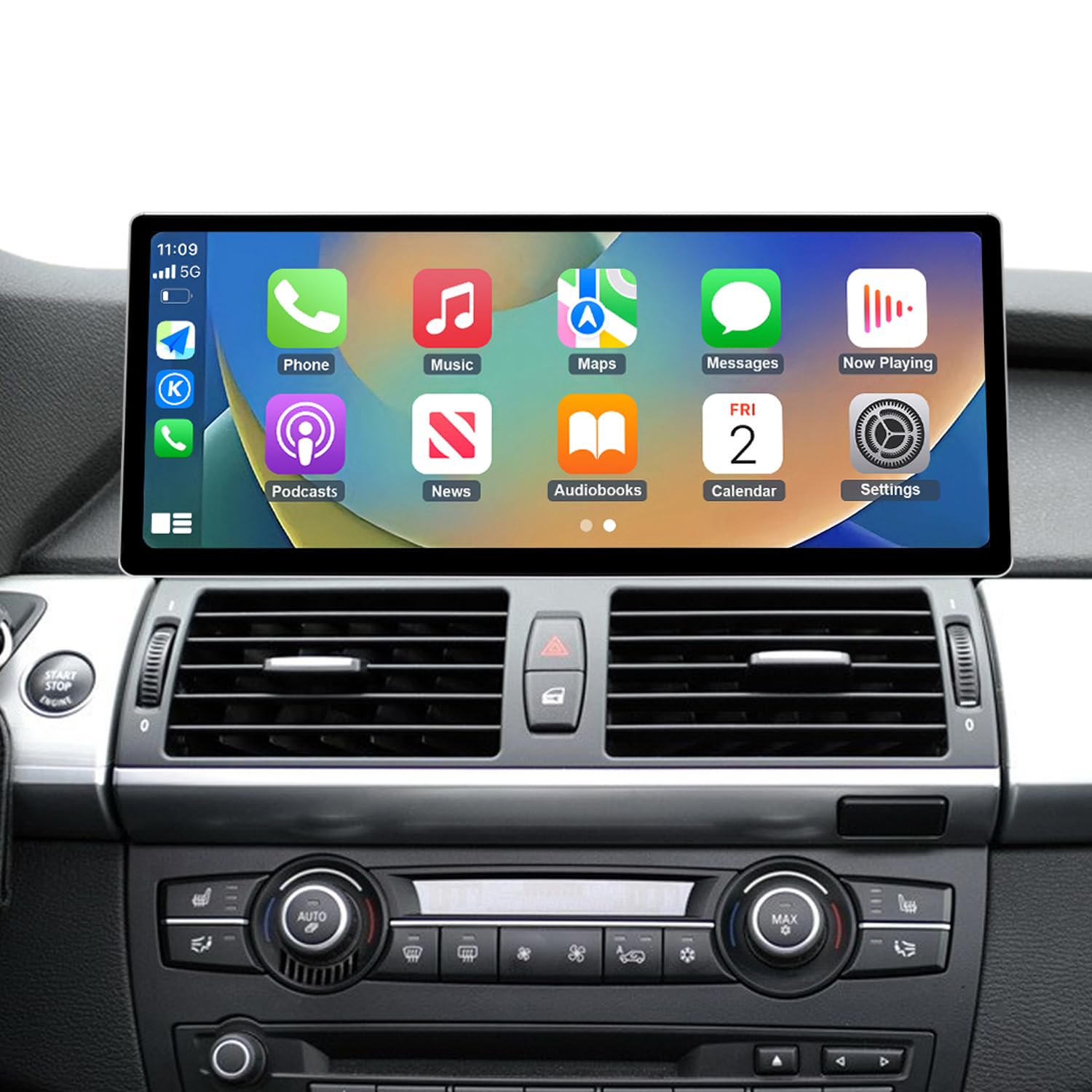 Road Top 12,3" Radio Coche CarPlay para BMW Serie X5 X6 E70/E71 con CCC | 2007-2009, Radio de Coche, Pantalla HD Linux, Bisel Ultrafino, CarPlay Inalámbrico, Android Auto, MirrorLink, Integración OEM