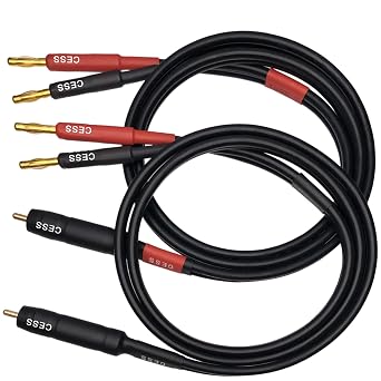 CNCESS RCA to Banana Plug Silicone Wire Speaker Cable (12AWG, 3 Feet)