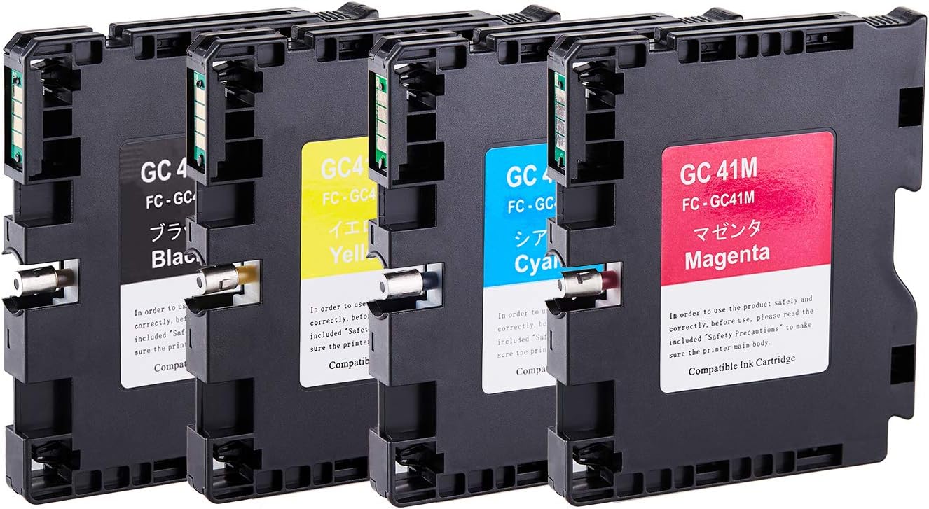 GC41 GC-41 4 Pack (BKCMY) Transfer Sublimation Ink Cartridges for Ricoh Aficio SG2100 SG3110DN SG2010 (Heat Transfer)