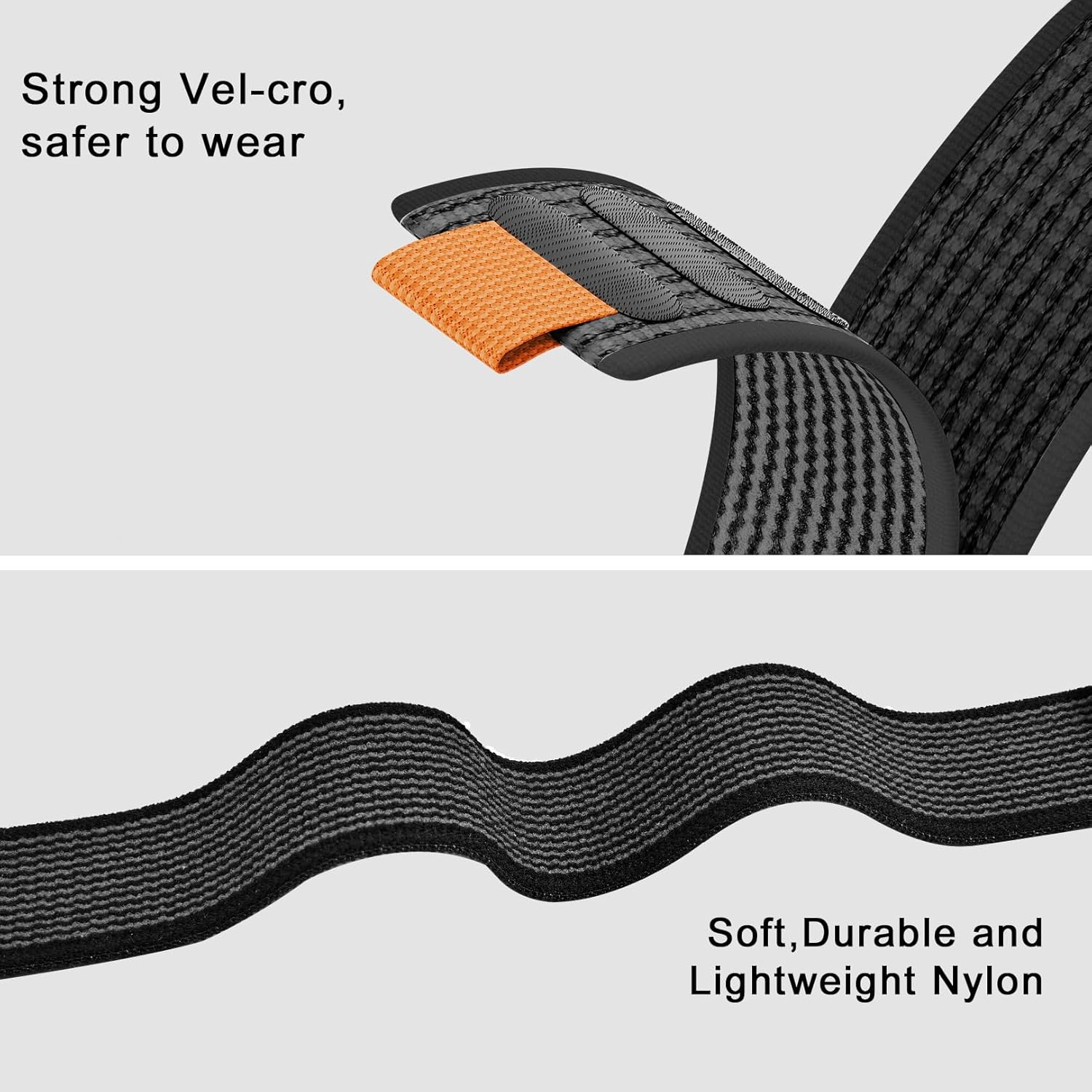 Trail Loop Nylon 20mm Watch Bands Compatible with Garmin Forerunner 55/165/Vivoactive 5/6,Soft Breathable Adjustable Sports Replacement Strap for Garmin Venu Sq 2/Sq/Venu Men Women - Image 4