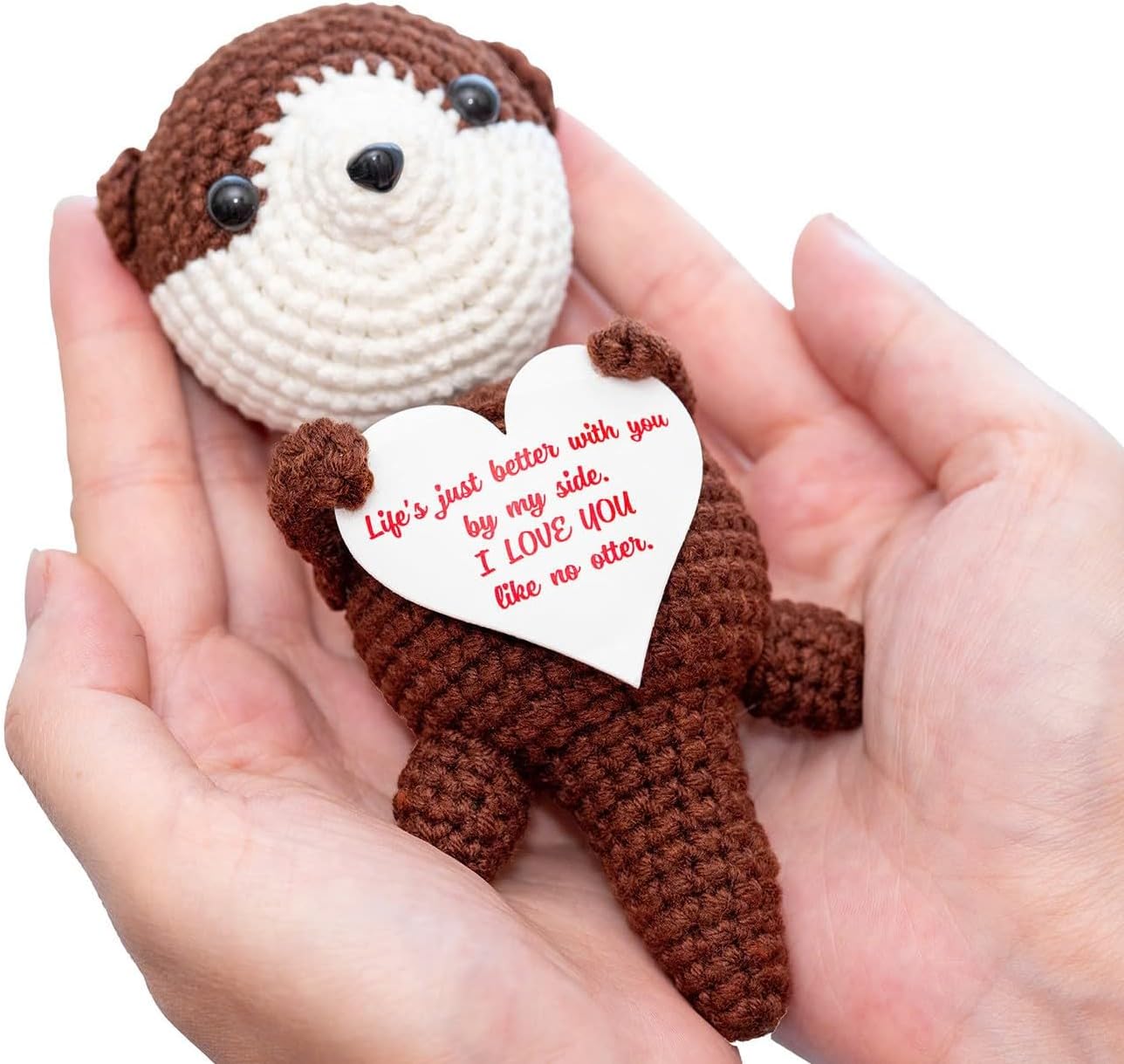 Lenoka crochet/Cute Otter Crochet Birthday Gifts for Wife,Husband,Fiance, Funny Romantic Birthday Card for Her, him for Boyfriend or Girlfriend/" I Love You Like no Otter" Gift
