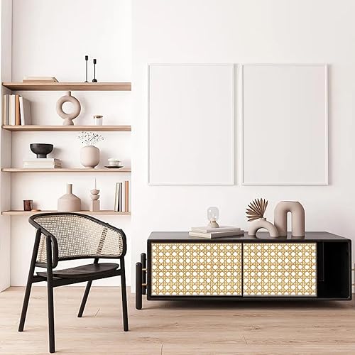 Miniatura 2 de CIEMODA Papel tapiz adhesivo de ratán para despegar y pegar, para dormitorio, cocina, encimera, paredes, armarios, estantes, aparador, cajón,